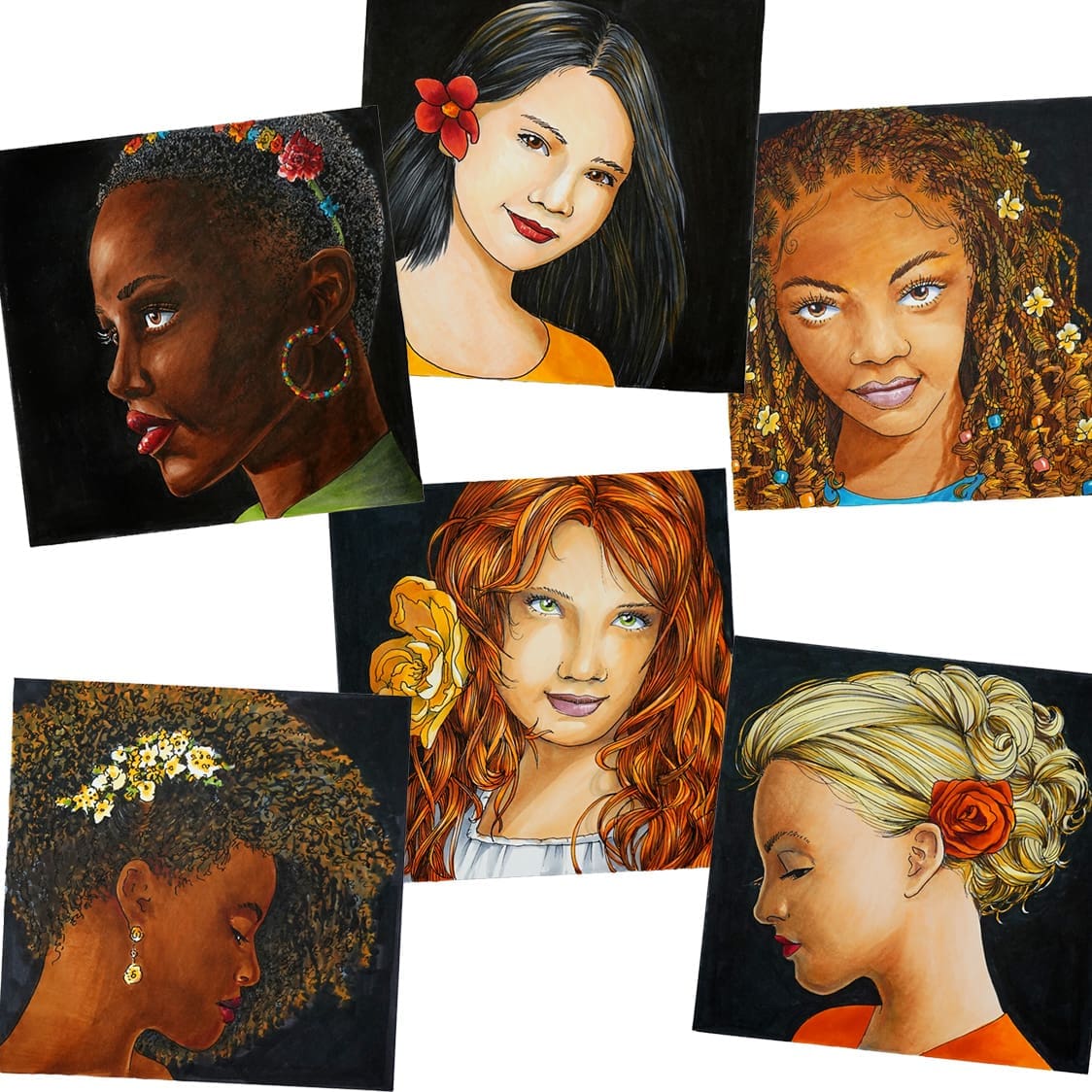 Human Rainbow Set (6 images)