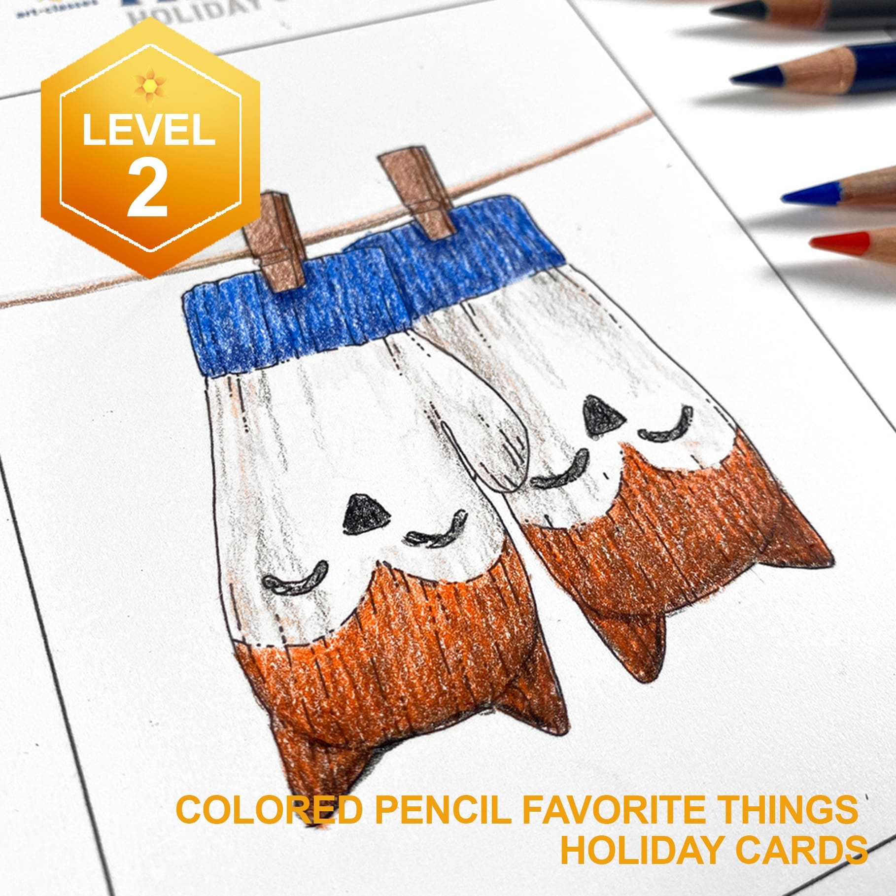 Colored Pencil Favorite Things Holiday Cards - Image 3