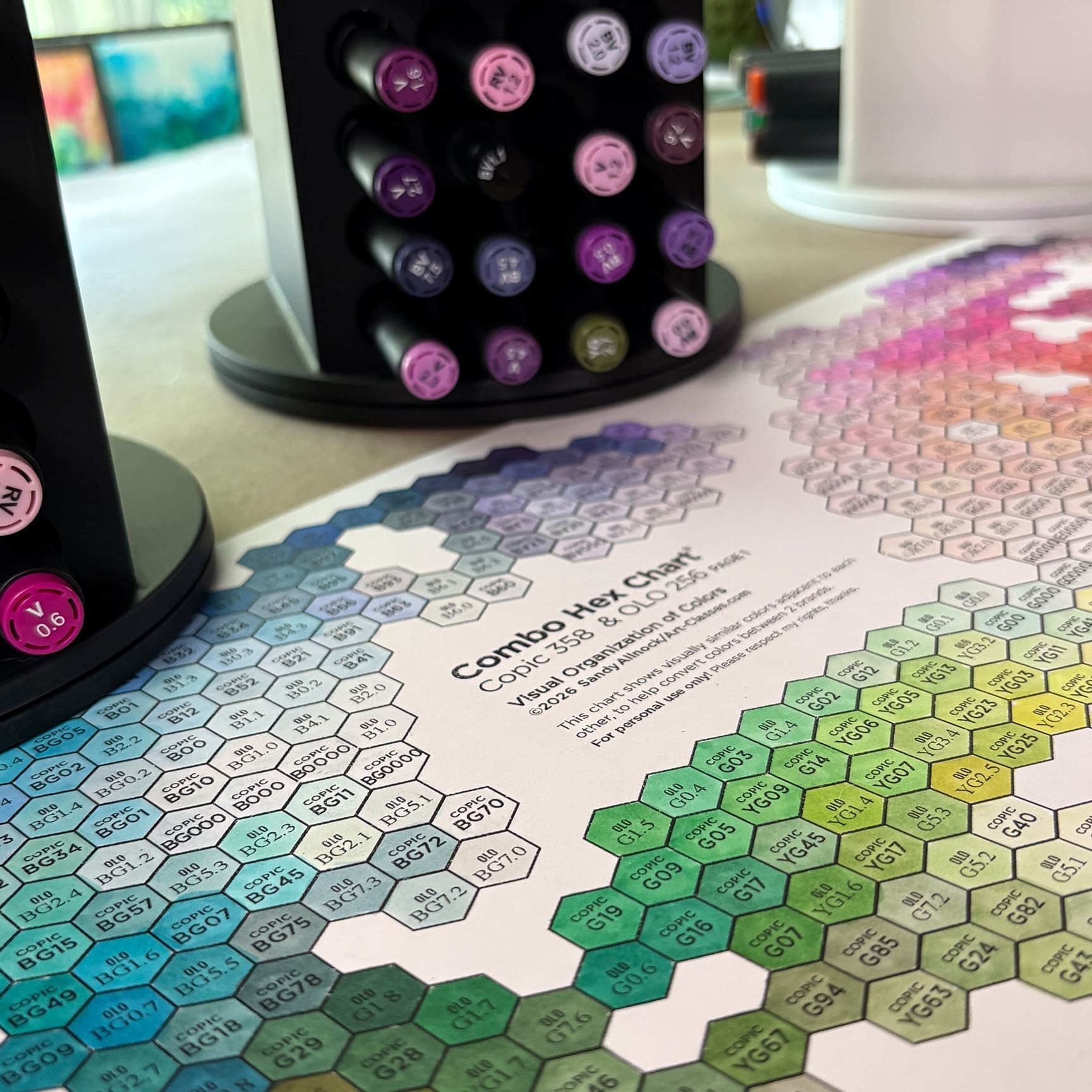 Combo Hex Chart: OLO 256 and Copic 358 Alcohol Markers